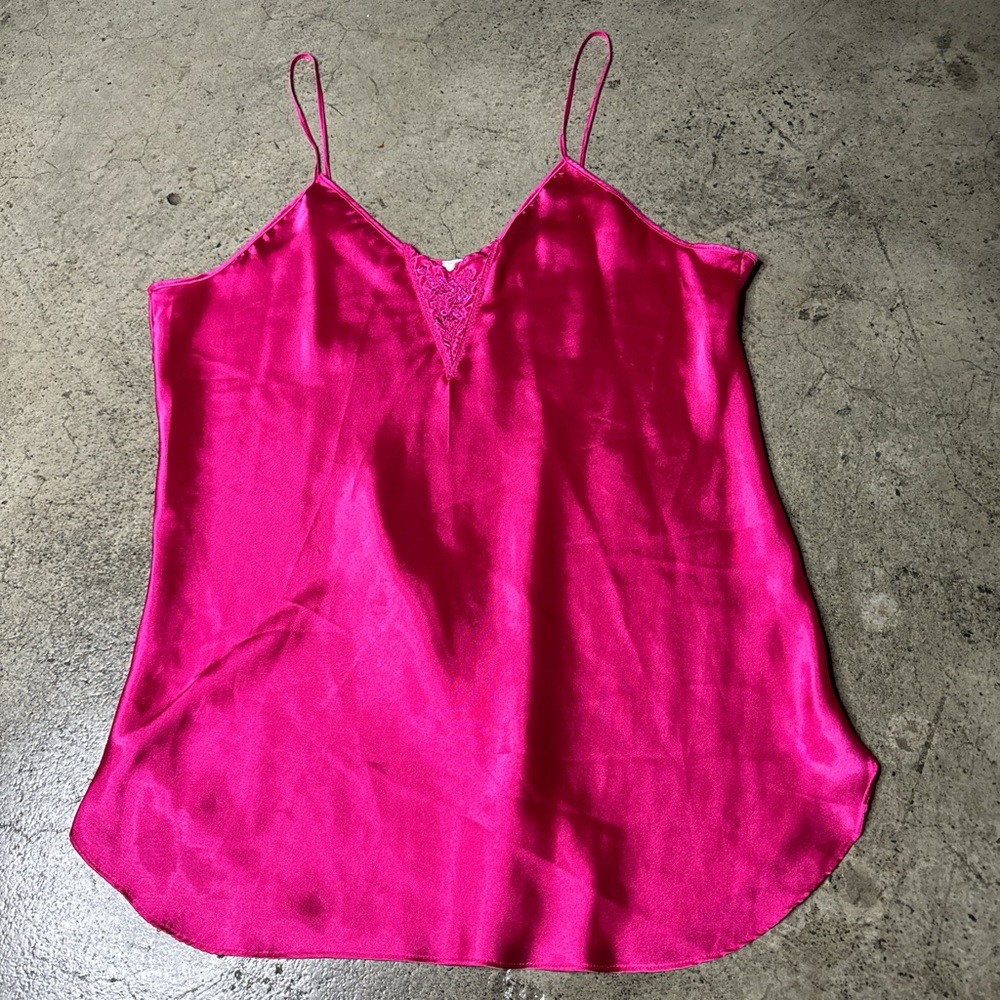 Vintage women’s pinx brand satin slip dress nightie with embroidery size L